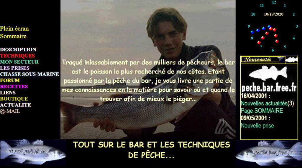 Guillaume's first website about bass fishing
