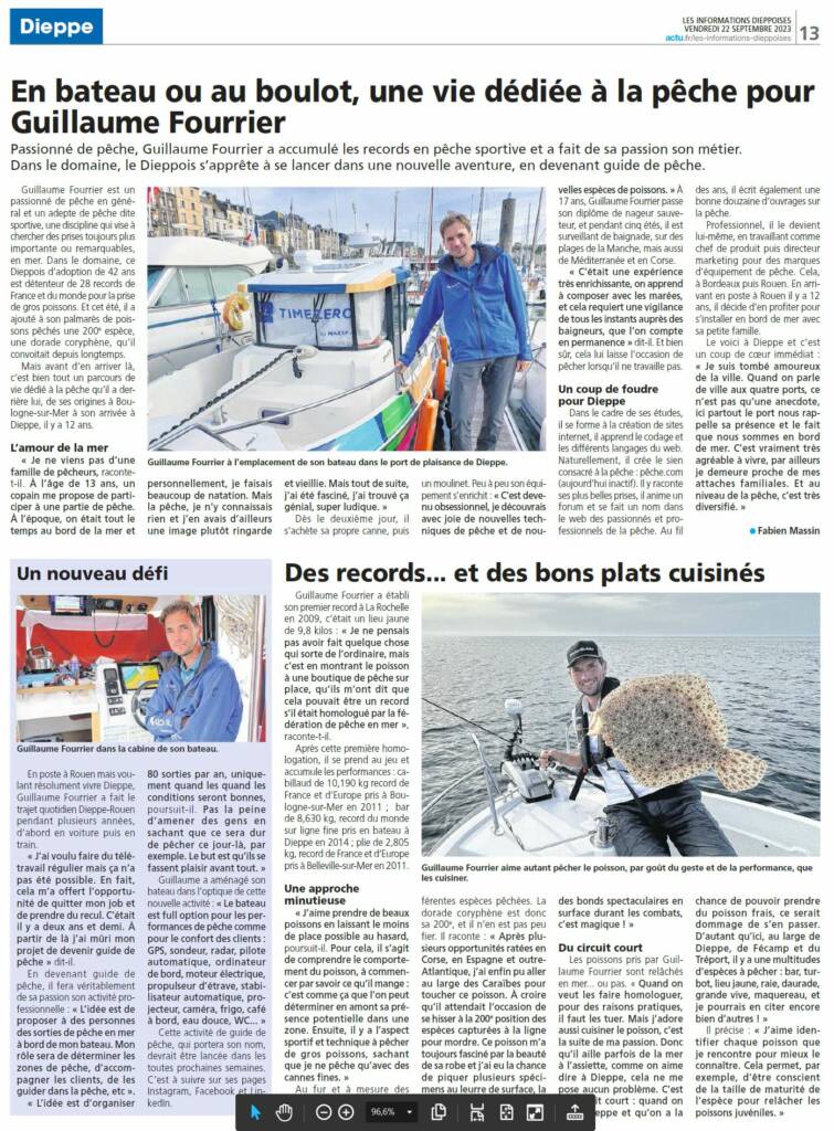 Interview of Guillaume Fourrier, French and World Champion of sports fishing for catching large fish