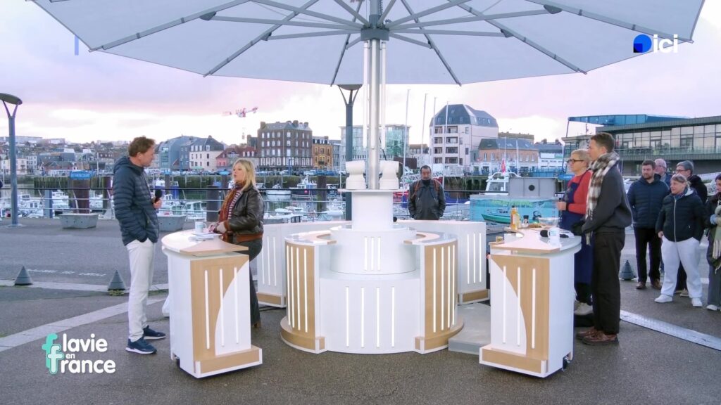 Dieppe harbour during the filming of the show on French national TV